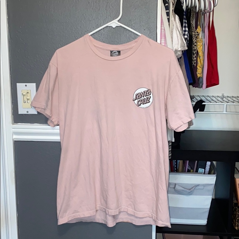Baby pink santa cruz oversized t shirt
